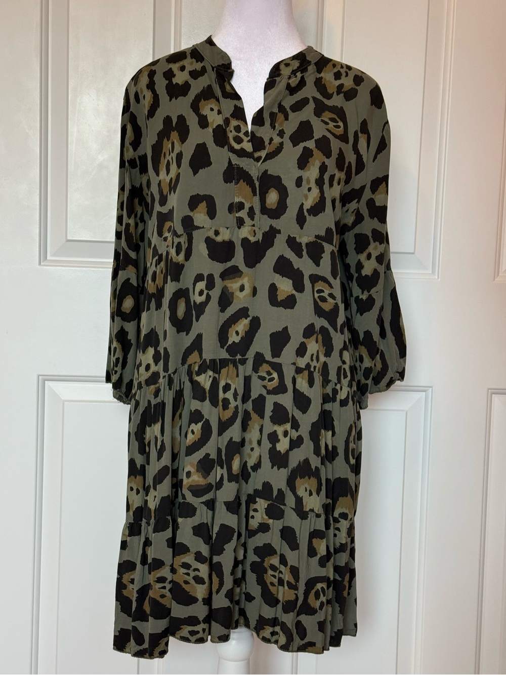 Tiered Leopard Print Dress